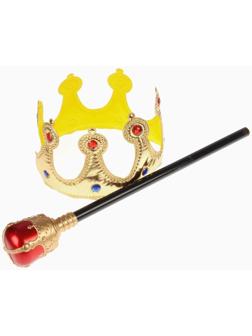 Карнавальный набор «Царский», 2 предмета: корона, скипетр