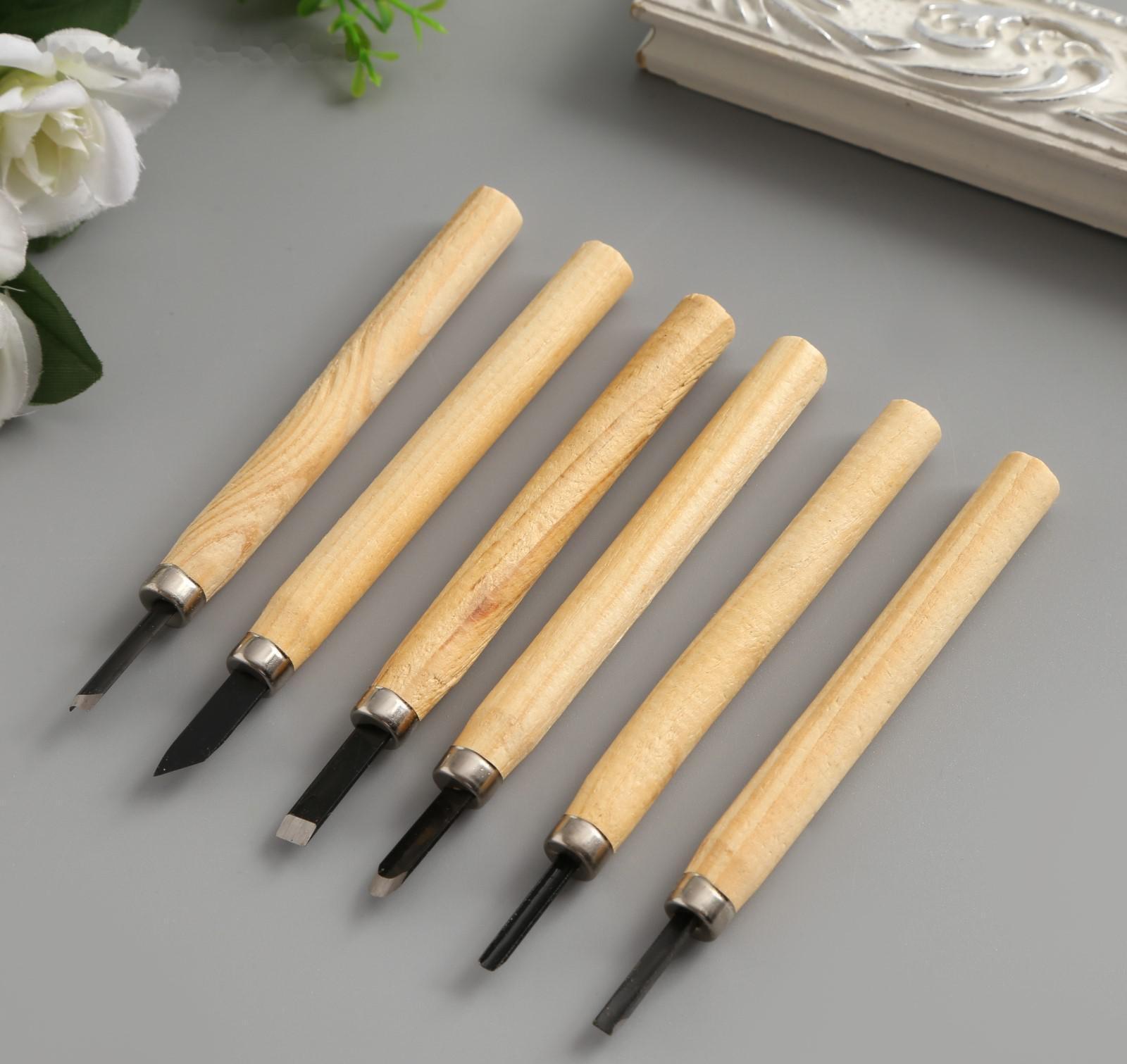 Набор ножей с деревянной ручкой 6 шт 20,5х10 см