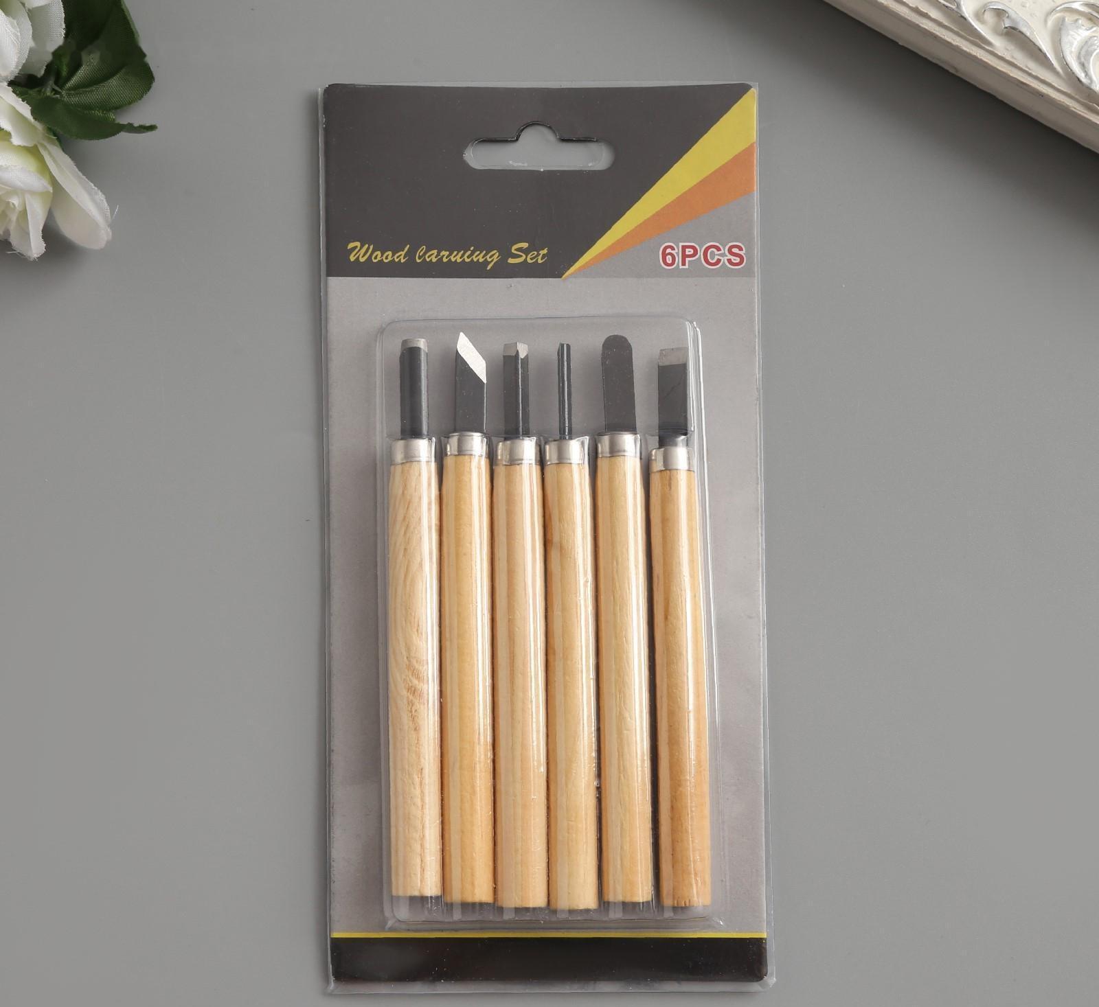 Набор ножей с деревянной ручкой 6 шт 20,5х10 см