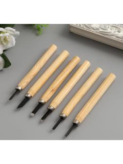 Набор ножей с деревянной ручкой 6 шт 20,5х10 см