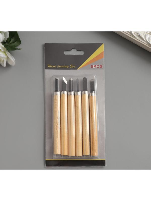 Набор ножей с деревянной ручкой 6 шт 20,5х10 см