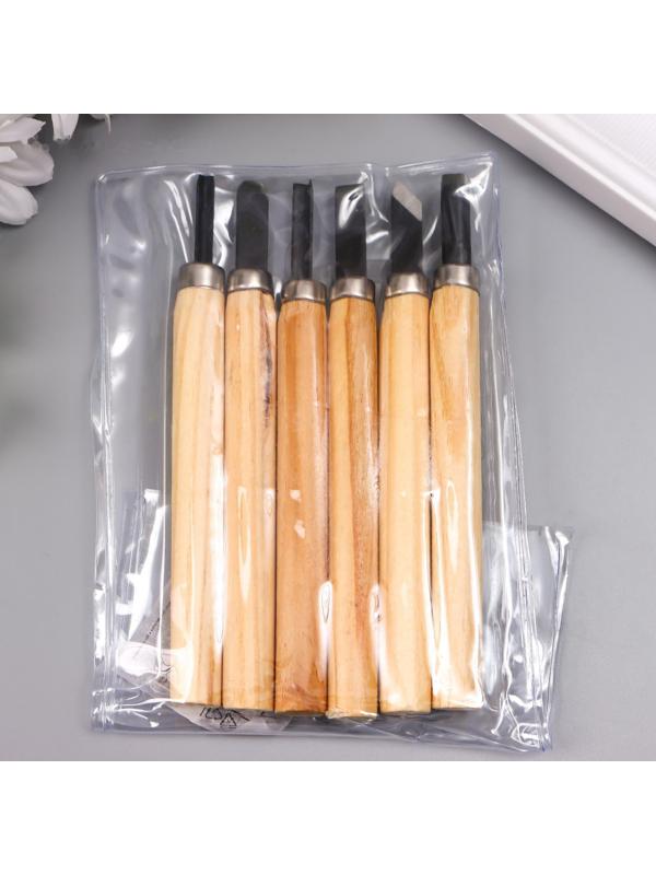 Набор ножей с деревянной ручкой 6 шт 20,5х10 см