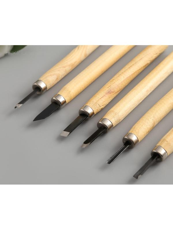 Набор ножей с деревянной ручкой 6 шт 20,5х10 см