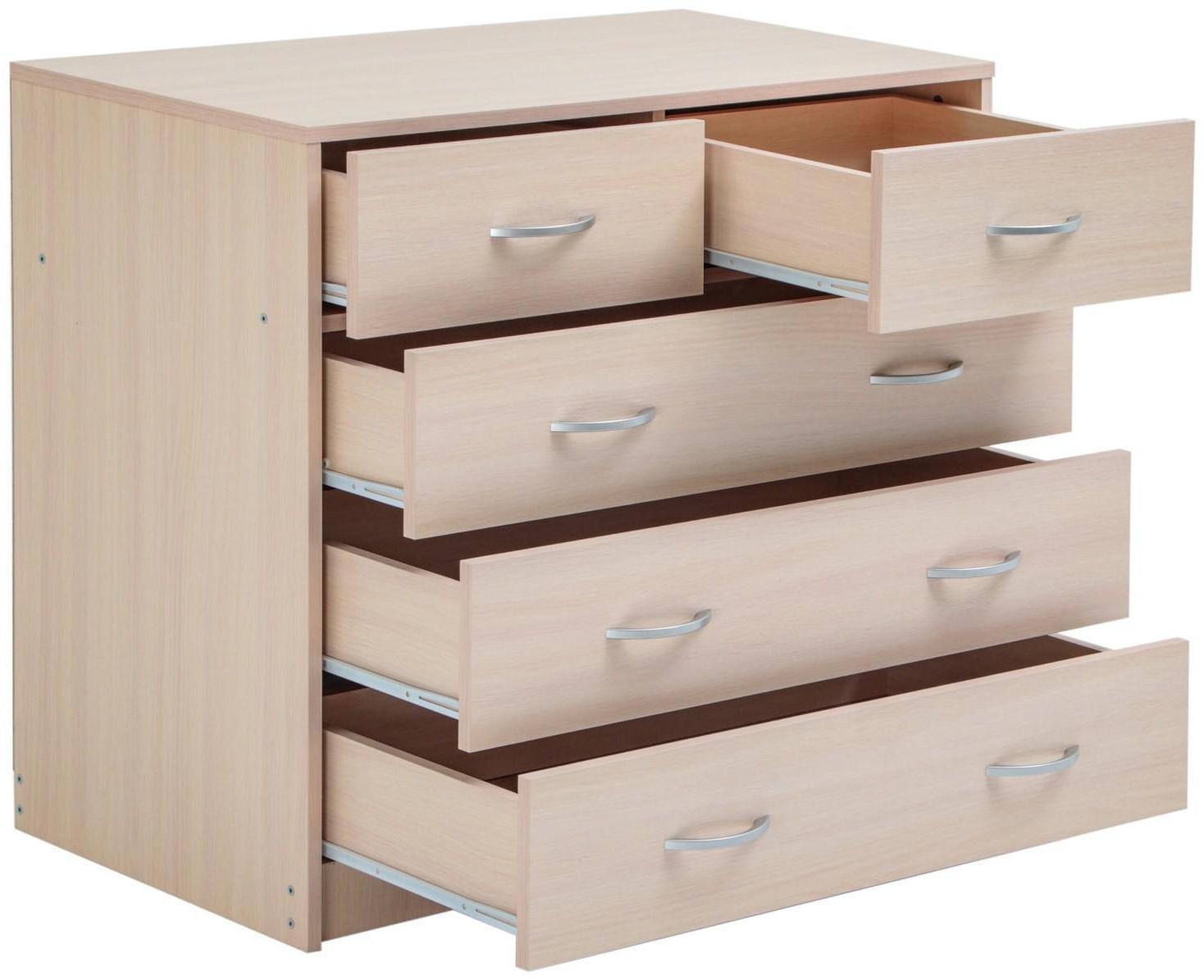 Комод 5 ящиков, 900х480х800, Венге светлый