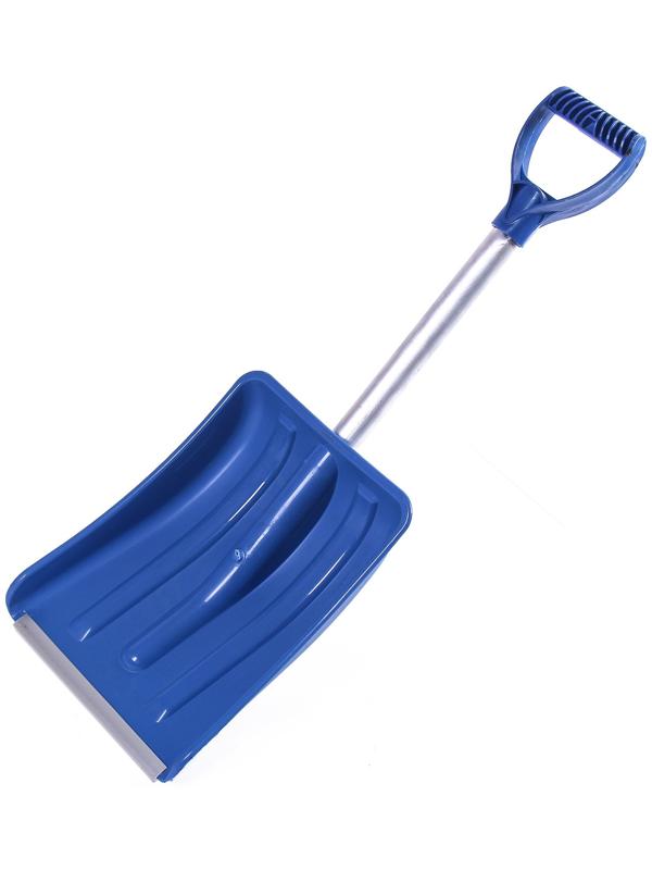 Лопата автомобильная пластиковая, ковш 240 × 300 мм, с алюминиевой планкой, алюминиевый черенок, цвет МИКС