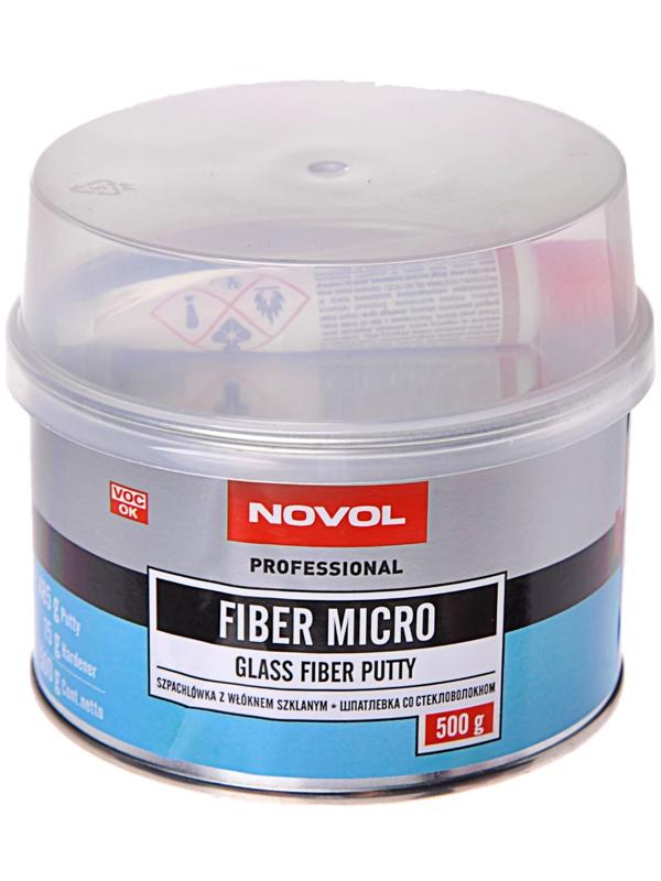 Шпатлёвка со стекловолокном Novol FIBER MICRO 500 г + отвердитель 1231