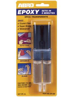 Клей эпоксидный ABRO EP-300, прозрачный, шприц, 25 мл