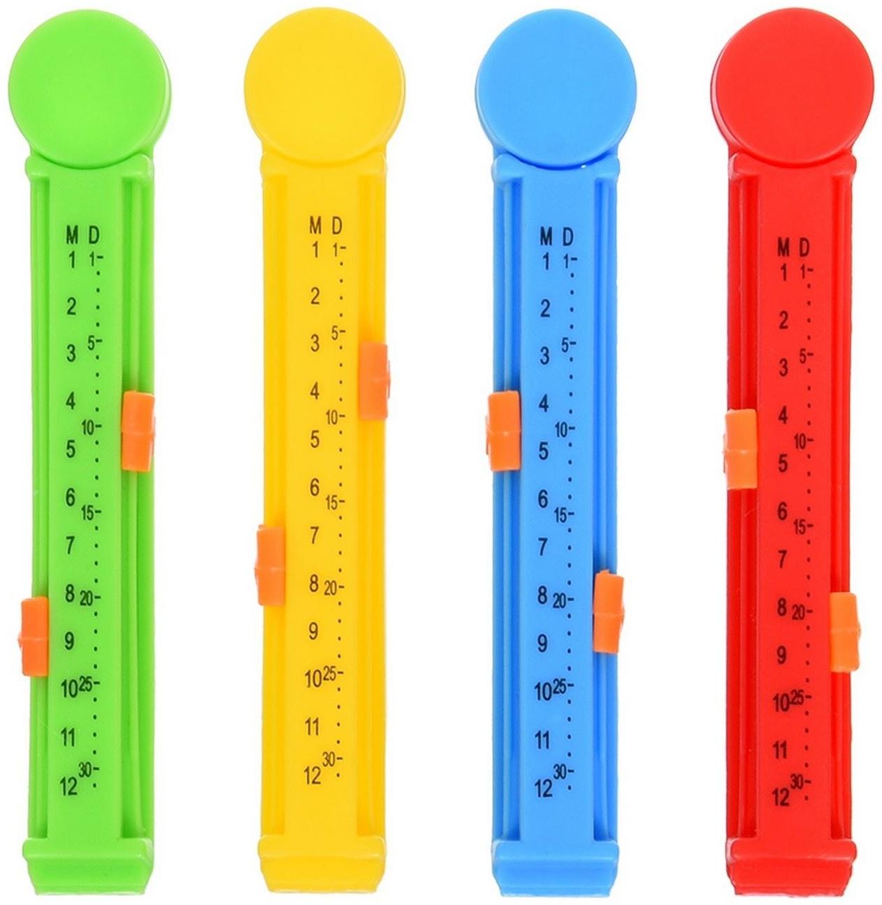 Набор зажимов для пакетов, с датами, 4 шт