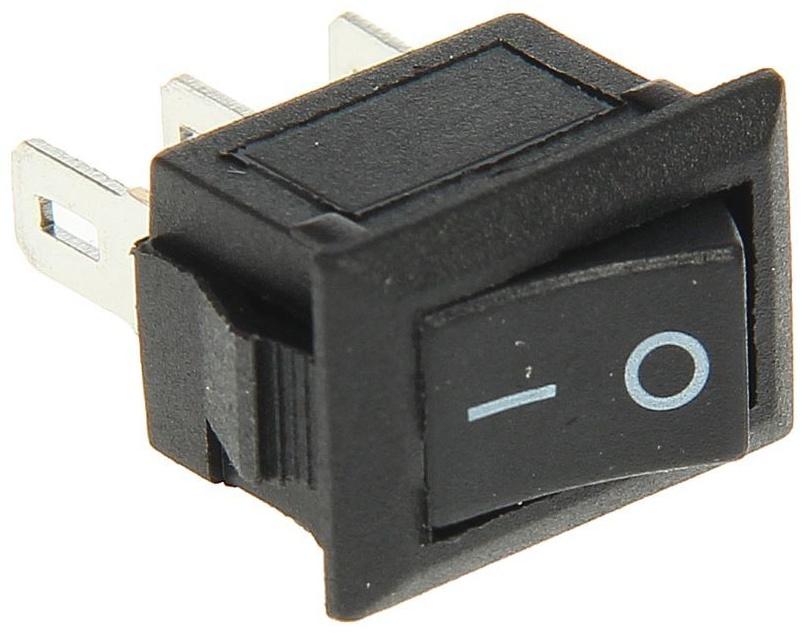 Выключатель клавишный REXANT RWB-102, 250 В, 3А (3с), ON-ON, Micro, черный