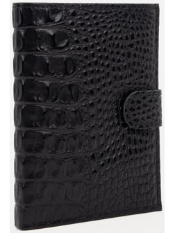 Портмоне на кнопке, отдел для автодокументов и паспорта, цвет чёрный