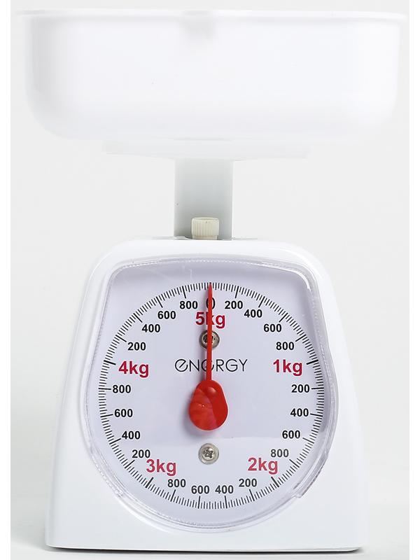 Весы кухонные ENERGY EN-406МК, механические, до 5 кг, белые