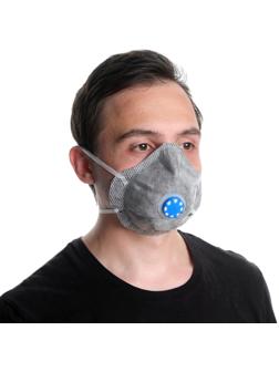 Полумаска фильтрующая, формованная с клапаном и угольным слоем, FFP1