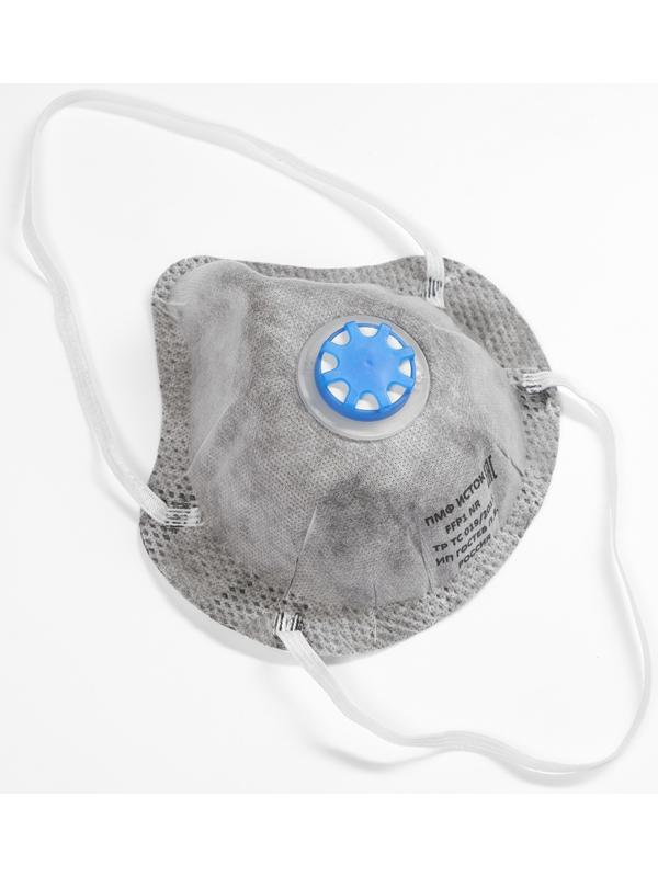 Полумаска фильтрующая, формованная с клапаном и угольным слоем, FFP1