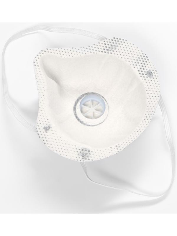 Полумаска фильтрующая, формованная с клапаном и угольным слоем, FFP1