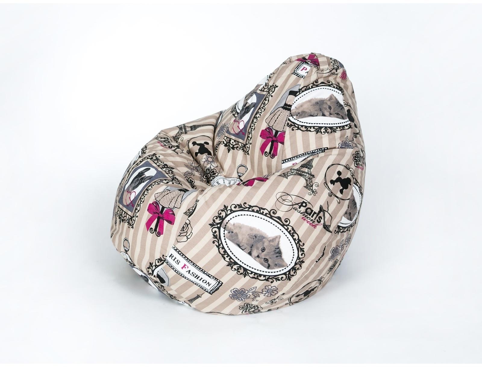 Кресло-мешок «Груша» средняя, ширина 75 см, высота 120 см, принт кенди, жаккард