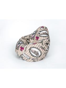 Кресло-мешок «Груша» средняя, ширина 75 см, высота 120 см, принт кенди, жаккард