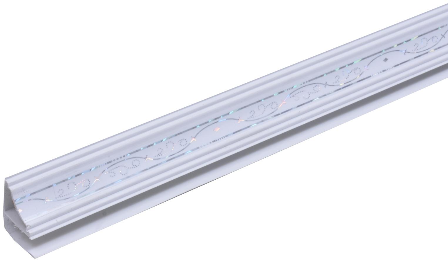 Плинтус потолочный пластиковый Серебро LS-71