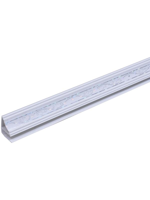 Плинтус потолочный пластиковый Серебро LS-71