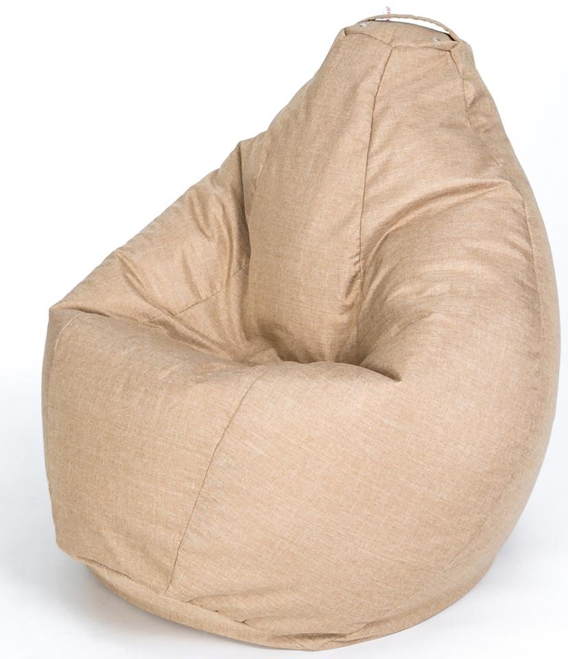 Кресло - мешок «Груша» большая, ширина 90 см, высота 135 см, цвет песочный, рогожка