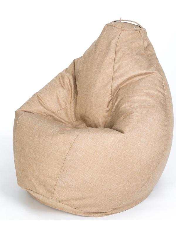 Кресло - мешок «Груша» большая, ширина 90 см, высота 135 см, цвет песочный, рогожка