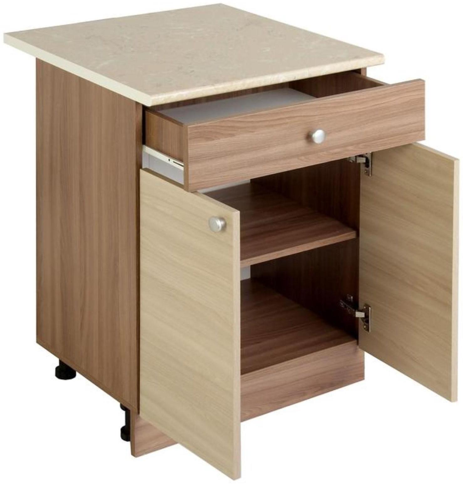 Шкаф напольный, 800 × 450 × 840, Ясень шимо темный/Ясень шимо светлый