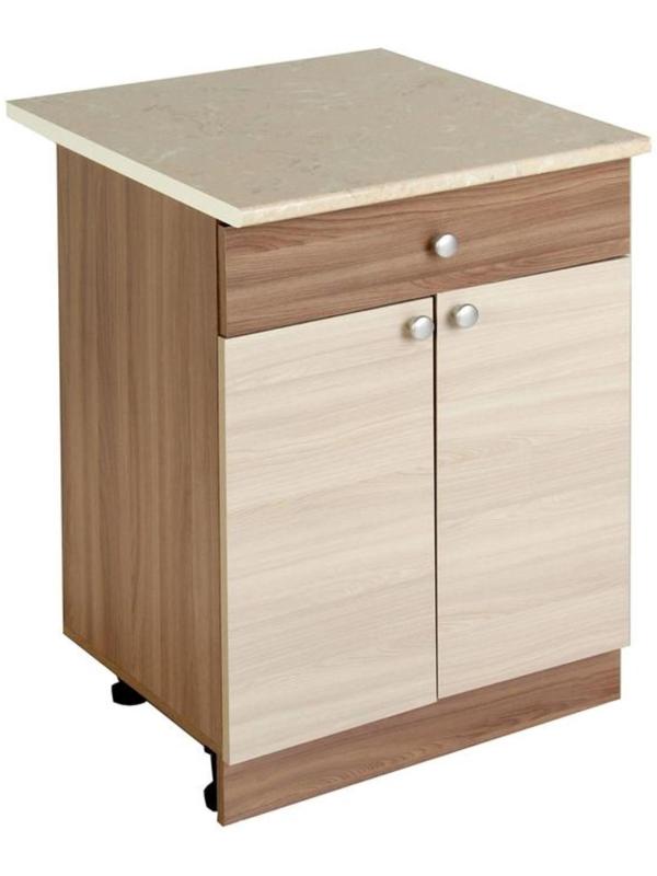 Шкаф напольный, 800 × 450 × 840, Ясень шимо темный/Ясень шимо светлый