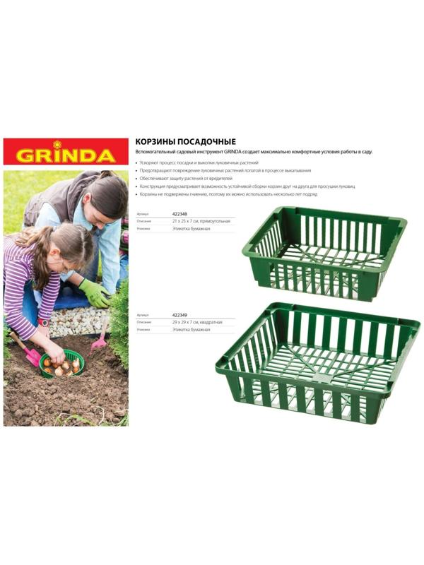 Корзина для посадки луковичных, квадратная, 29 × 29 × 7 см, GRINDA