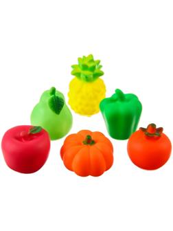Набор игрушек для ванны «Овощи-Фрукты», с пищалкой, 6 шт, виды МИКС