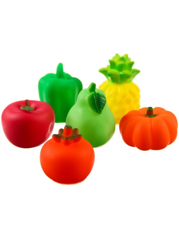 Набор игрушек для ванны «Овощи-Фрукты», с пищалкой, 6 шт, виды МИКС