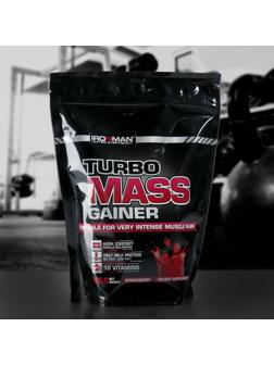 Гейнер IRONMAN Turbo Mass, земляника, спортивное питание, 700 г