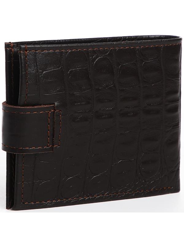 Портмоне на кнопке, для купюр, для карт, для монет, цвет коричневый