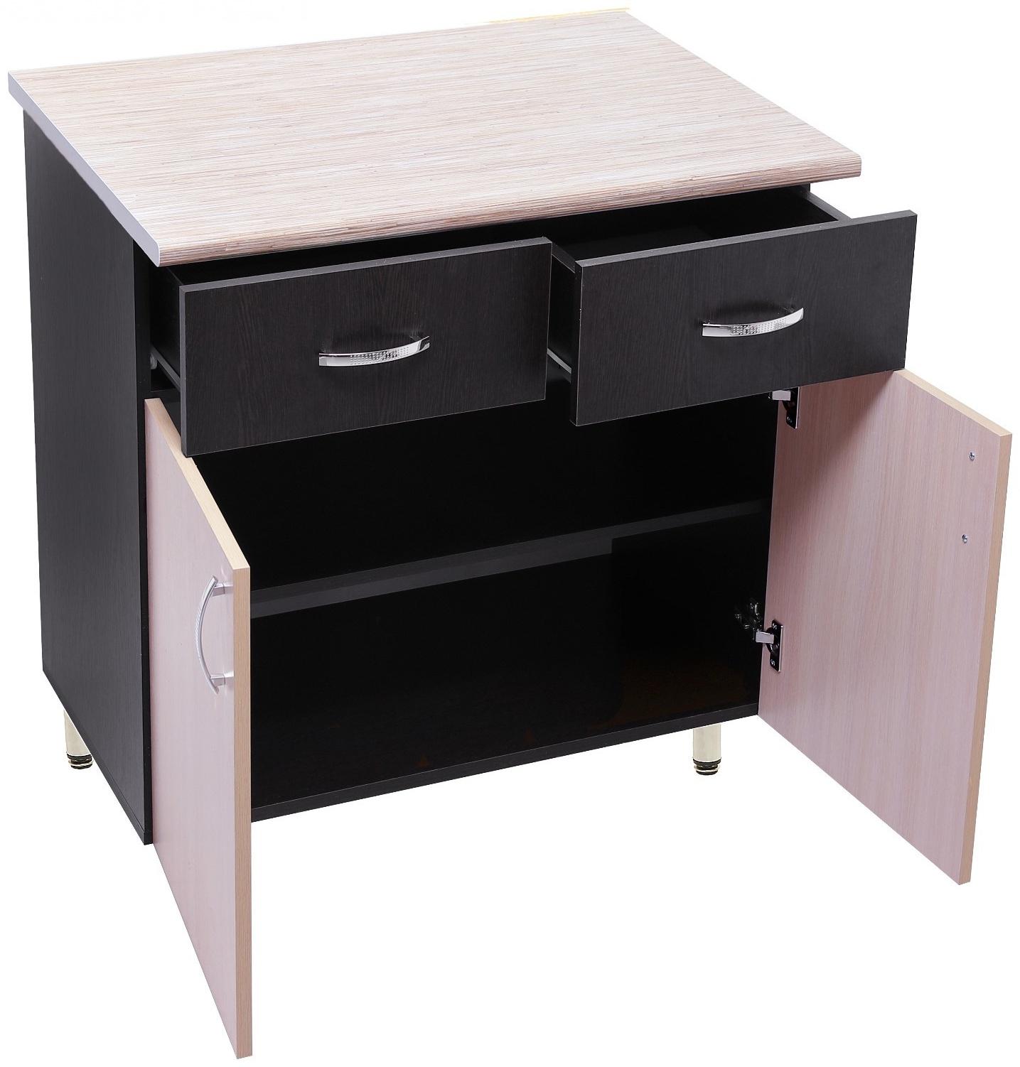 Шкаф напольный 800-2 ящ Тоника, 800х850х600, Венге/Дуб молочный