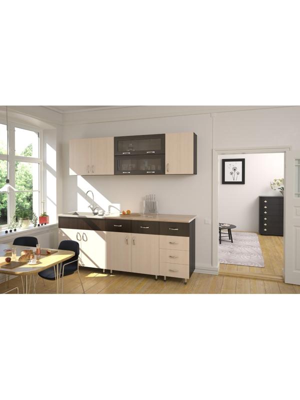 Шкаф напольный 800-2 ящ Тоника, 800х850х600, Венге/Дуб молочный