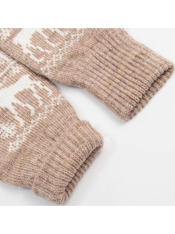 Варежки женские, цвет бежевый, размер 18