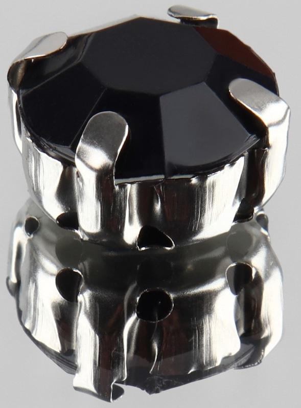 Стразы пришивные «Круг», в оправе, d = 10 мм, 20 шт, цвет чёрный