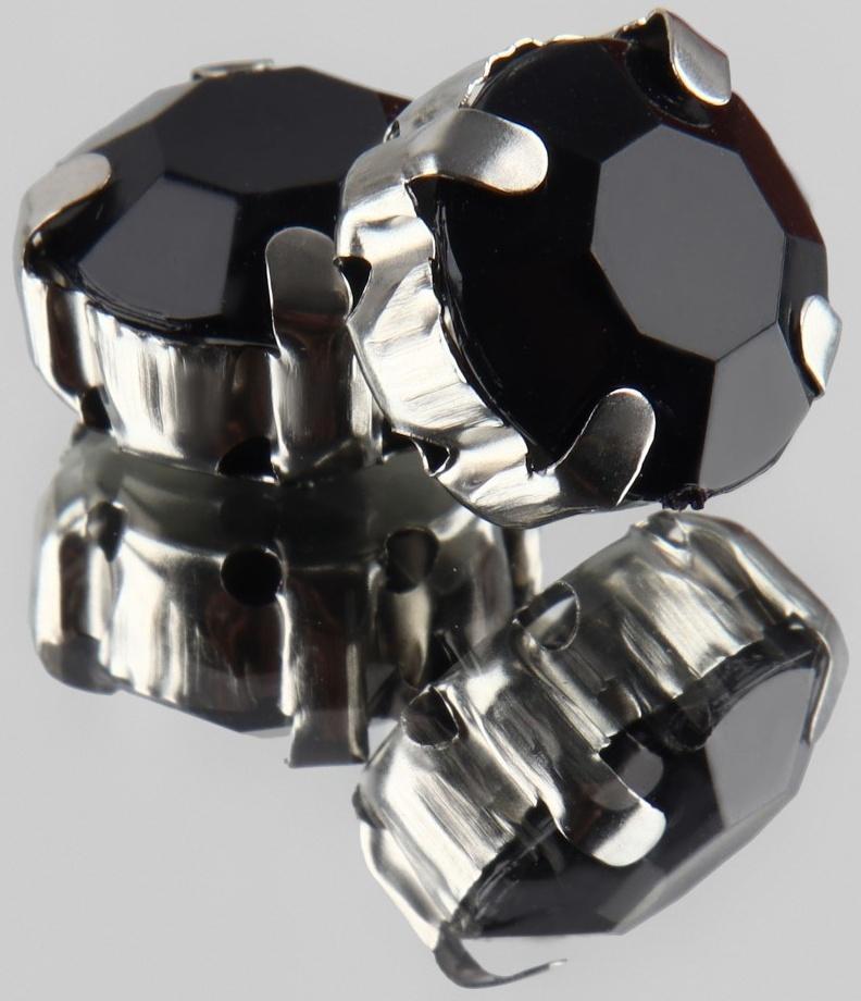 Стразы пришивные «Круг», в оправе, d = 10 мм, 20 шт, цвет чёрный