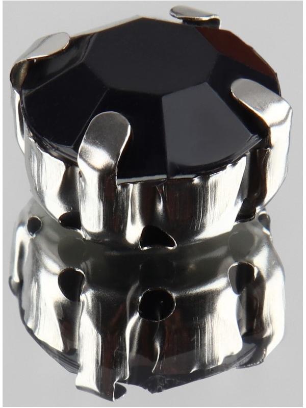 Стразы пришивные «Круг», в оправе, d = 10 мм, 20 шт, цвет чёрный