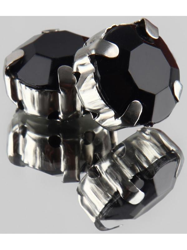 Стразы пришивные «Круг», в оправе, d = 10 мм, 20 шт, цвет чёрный