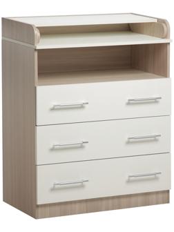 Комод КП-3   3ящ. 1000х800х440(730), Ясень шимо светлый/Белый