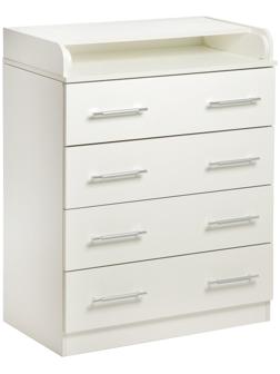 Комод КП-4, 4 ящика, 1000х800х440(730), Белый