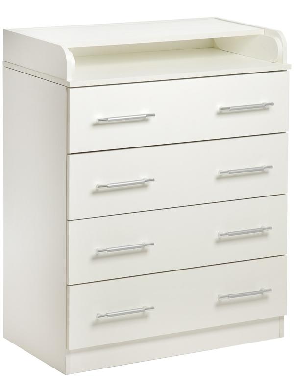 Комод КП-4, 4 ящика, 1000х800х440(730), Белый