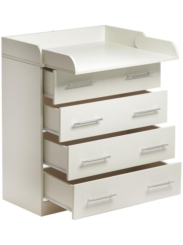 Комод КП-4, 4 ящика, 1000х800х440(730), Белый