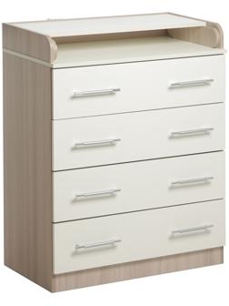 Комод КП-4   4ящ, 1000х800х440(730), Ясень шимо светлый/Белый