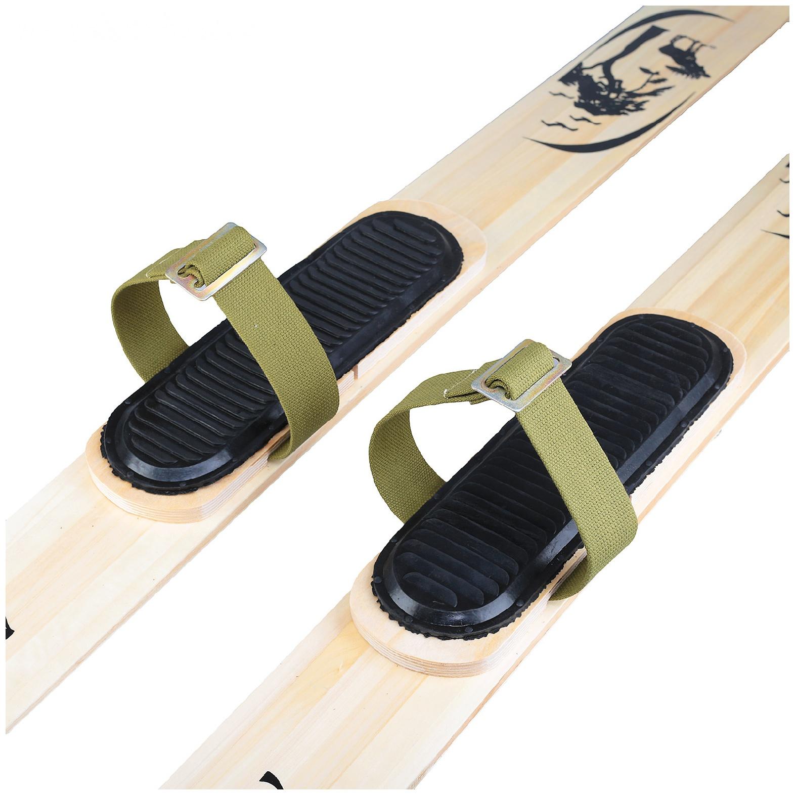 Крепления лыжные охотпромысловые с амортизаторами и носковыми ремнями