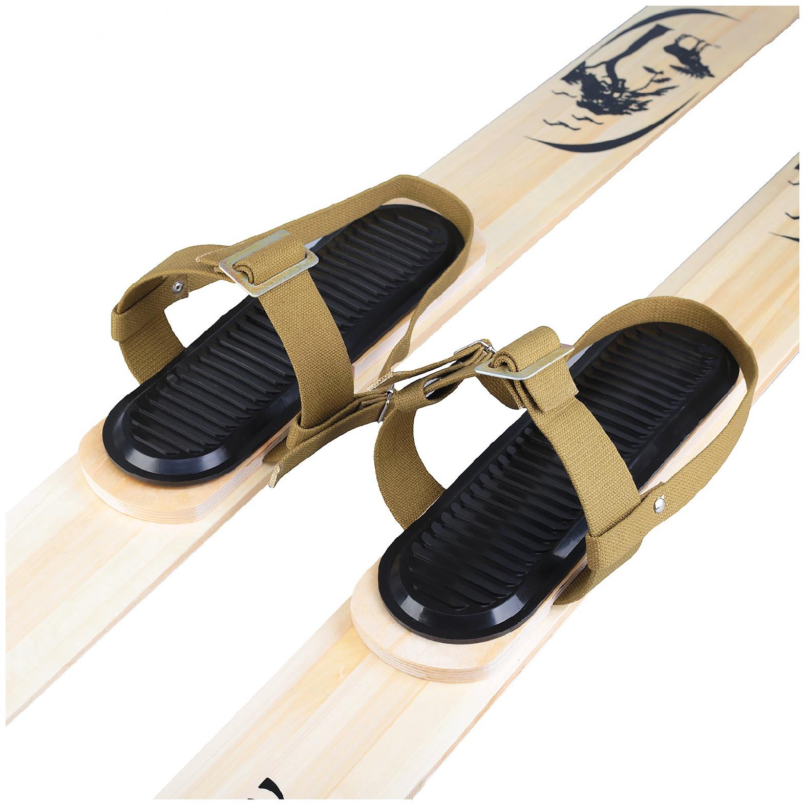 Крепления лыжные охотпромысловые с амортизаторами, с носковыми и пяточными ремнями