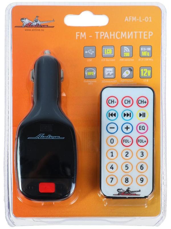 FM - трансмиттер Airline, LCD, USB. MicroSD. ПДУ AFM-L-01