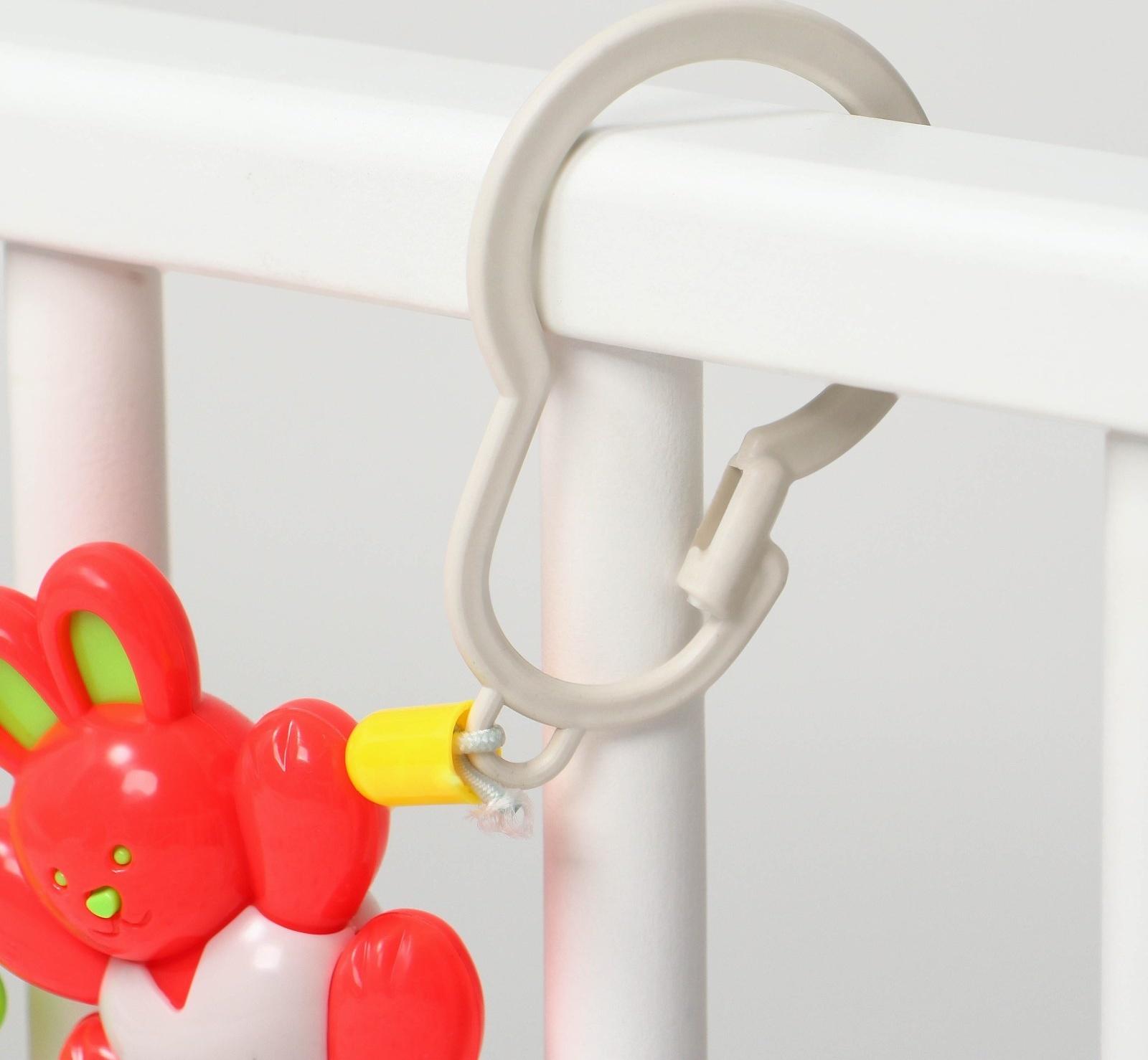 Растяжка на коляску/кроватку «Зайчик, лягушка, пчелка», 3 игрушки, цвет МИКС, Крошка Я