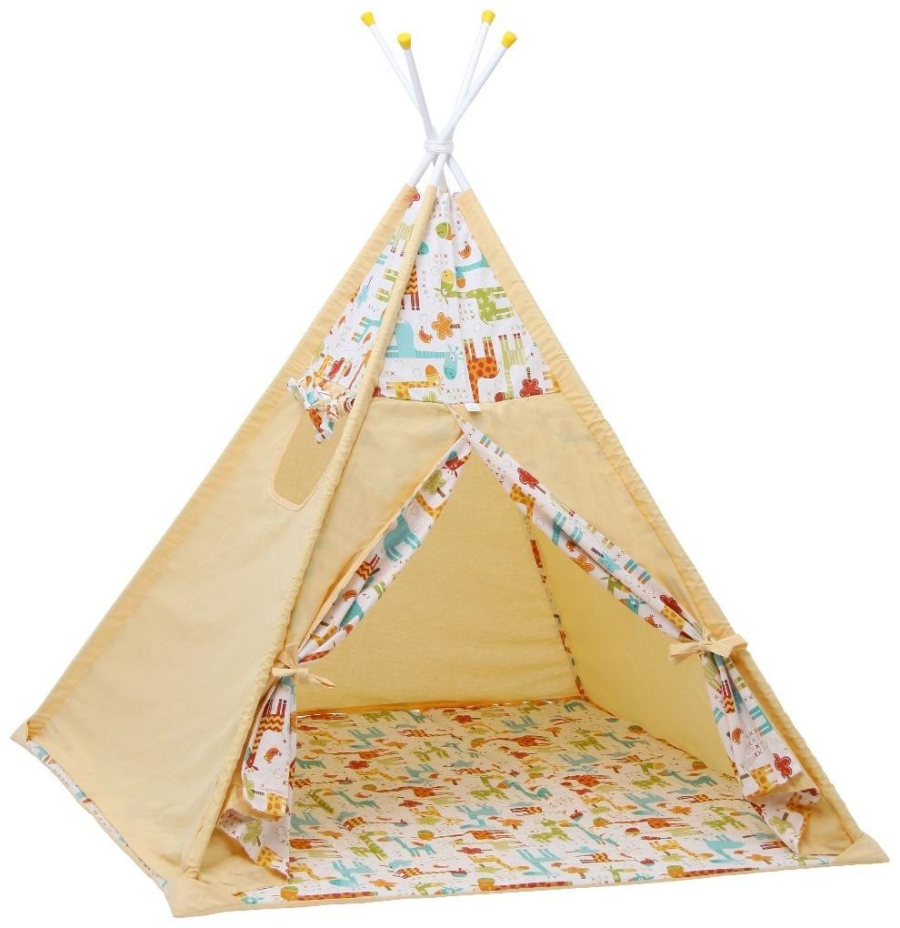 Вигвам «Жираф», размер 130х130 см, высота 147 см, жёлтый