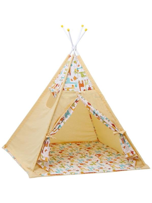 Вигвам «Жираф», размер 130х130 см, высота 147 см, жёлтый