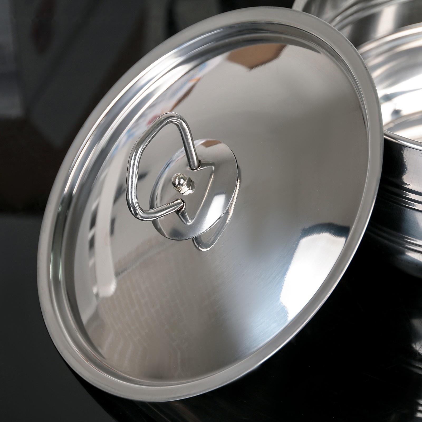 Набор посуды из нержавеющей стали «Ясмин», 4 кастрюли: 2 л, 2,7 л, 3,5 л, 4,5 л, d=17/19/21/23 см, металлические крышки, индукция